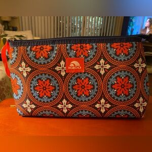 IGLOO Zipper & Wrist Lunch Bag Cooler. Orange, Blue and White. Keeps Cold. New